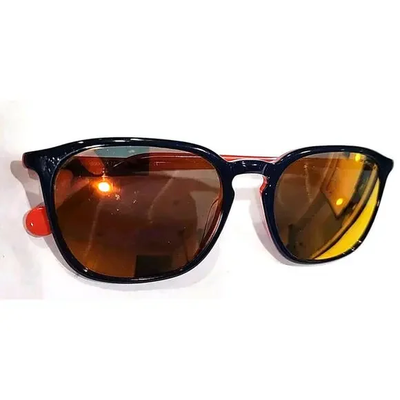 Moncler ML 0150 92L Blue Orange Yellow Square Sunglasses 56-19 150 Italy